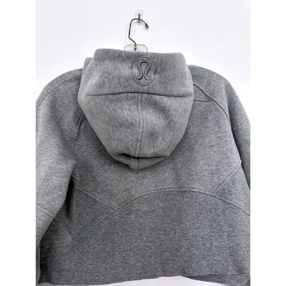 Lululemon Scuba Oversized Hoodie Womens Small Grey 1/2 Zip Pullover Thumbholes - Picture 5 of 6